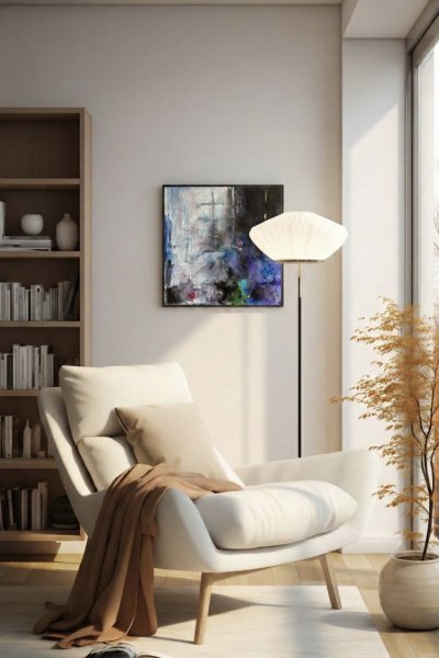 Vista de una pintura de Daniel Moyano en un espacio doméstico